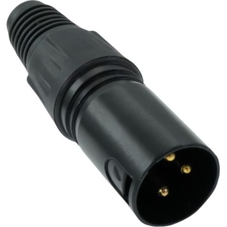 Connecteur mâle noir à trois conducteurs pour microphone à souder Cannon Head, fiche XLR symétrique à trois conducteurs. (1/4)