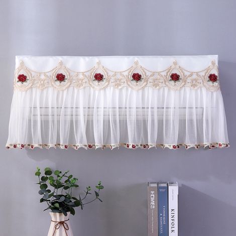 Copertura in pizzo per condizionatore a parete – motivo floreale rosso vino 92 cm – per interni – articoli per la casa