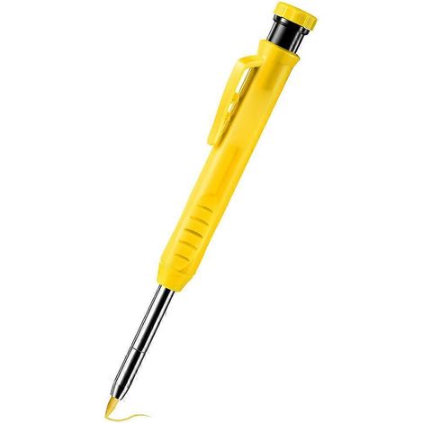Crayon de charpentier robuste avec mine de remplissage et taille-crayon intégré à trou profond. Marqueur pour outils de travail du bois. (1/4)