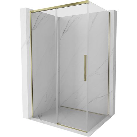 Mexen Rox Duschkabine zum Schieben 160 x 85 cm, transparent, gold - 8C2-160-085-50-00