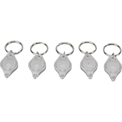 Lot de 5 mini lampes torches LED porte-clés portables pour détecter les bijoux (lumière blanche). (1/5)