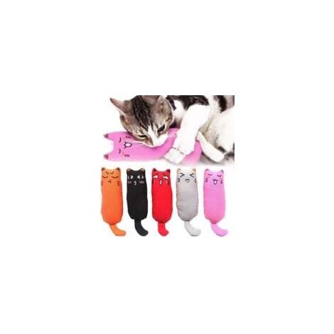Jouet à mâcher avec herbe à chat, 5 pièces, jouet à mâcher résistant aux morsures pour chats, souris de dessin animé remplie d'herbe à chat, jouet à mâcher de dentition pour chat (1/5)