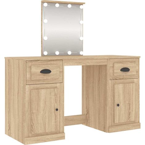 Maison Exclusive - Schminktisch mit LED-Leuchten Sonoma-Eiche 130 (1/5)