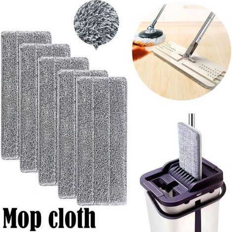 5 pièces Serpillères en Microfibre pour Balai Lave-Sol Housse de Nettoyage de Rechange Vadrouille La Tête de Ménage de Vadrouille pour Balai Plat Nettoyage en Microfibre/Lingettes de Nettoyage 33x12mm (1/4)