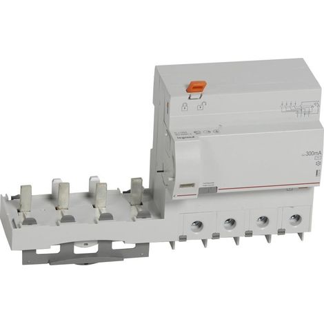 Bloc différentiel adaptable à vis DX³ pour disjoncteur 1,5 module par pôle - 4P 400V - 125A - typeAC 300mA - LEGRAND (1/2)