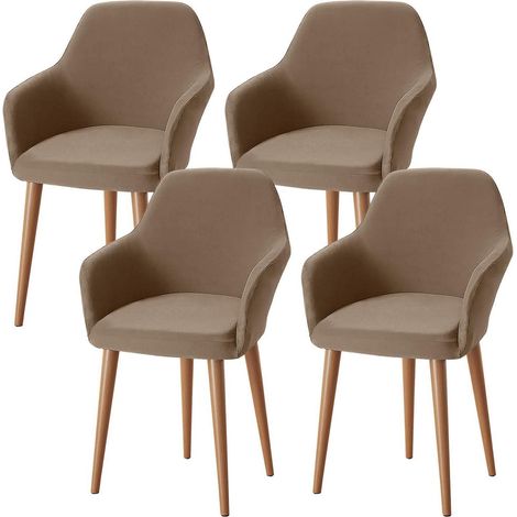 Stuhlhussen 4er Set mit Armlehnen, dehnbar, waschbar, für Esszimmerstühle (1/5)