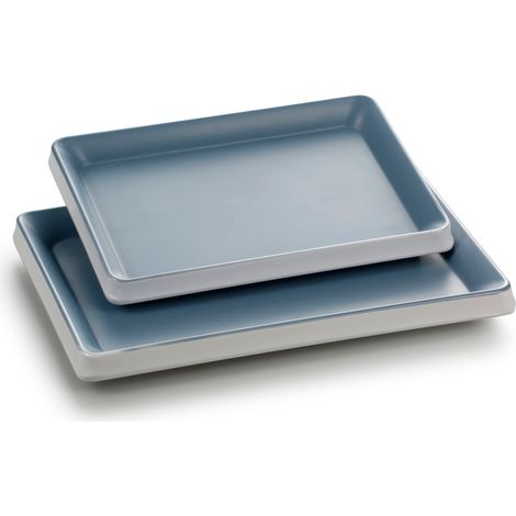 Plat Rectangulaire Mélamine Bleu L 31,5 à 33,5 cm - Pujadas (1/2)
