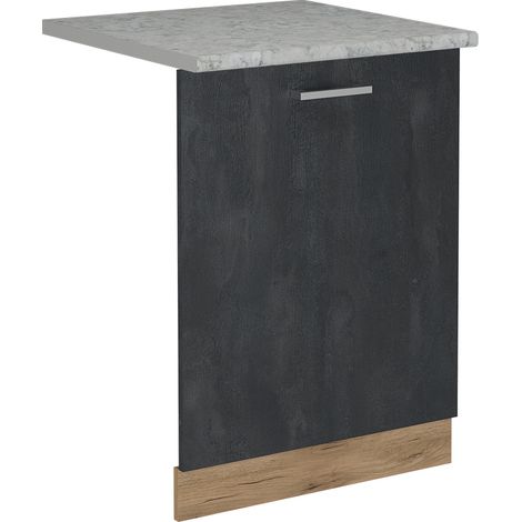 Façade de lave-vaisselle R-Line, Béton noir, 60cm , PT Marbre, Vicco (1/5)