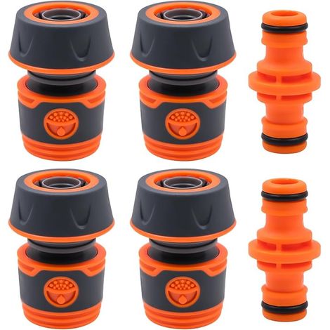 Lot de raccords de tuyau de 3/4" avec raccords doubles - Kit de raccord de tuyau d'arrosage pour robinet, système d'irrigation pour jardin, pelouse, agriculture (1/2)