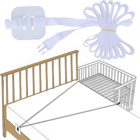 Sangle pour Lit De Bébé,Sangle de Lit Latérale,Sangle de Garde de Lit LatéraleFixation de lit D'appoint,Sangle de lit D'appoint,Sangle pour lit à Sommier Tapissier pour la Fixation d'un Lit Bé (1/5)