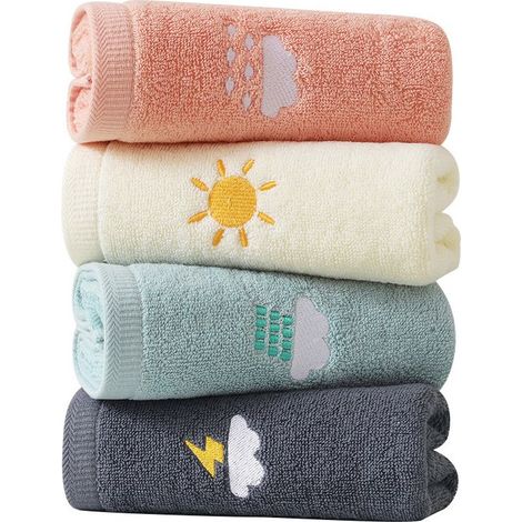 Lot de 4 serviettes de bain en coton doux 35,6 x 73,7 cm – Absorbantes pour spa, salle de sport, bain et cuisine – Lavables en machine (1/5)