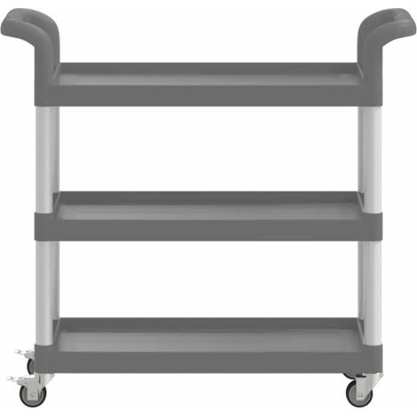 vidaXL 3-stufiger Wagen grau 77x34x72 cm Aluminium