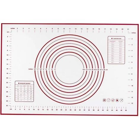 Tapete para hornear de silicona sin BPA de 60 x 80 cm, tapete de silicona para hornear con medidas para tapete de pizza con fondant.