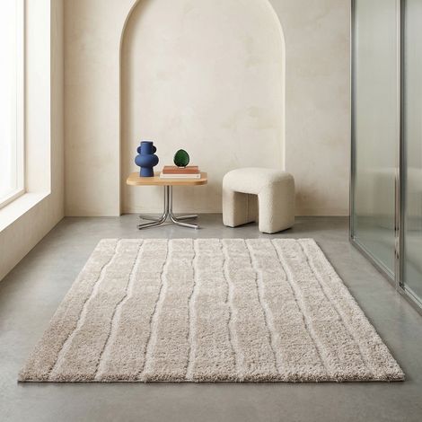 Tapis intérieur motif linéaire taupe - Uma 200 x 290 cm (1/5)