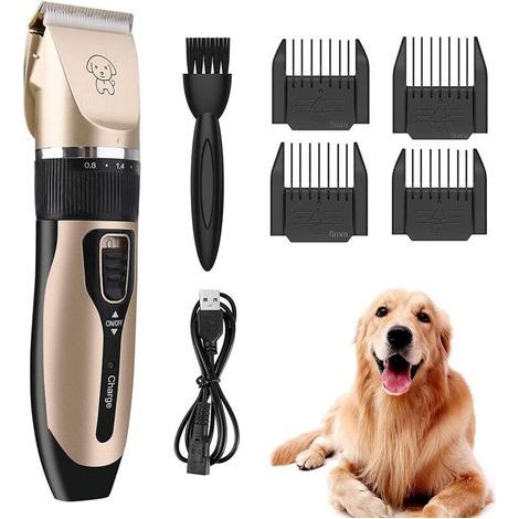 Tondeuse Chien Silencieuse, Tondeuse pour Chat, Tondeuse Chien Poil Long Epais, Tondeuse à Poils D'animaux, Tondeuse Professionnelle Electrique Rechargeable Sans fil pour Chien, Chat, Lapin