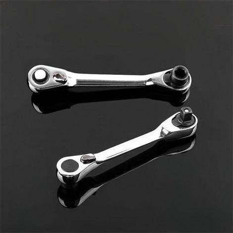 2-in-1 Mini-Doppelkopf-Ratschenschlüssel – Kompaktes Mehrzweckwerkzeug für präzises Schrauben, 10,8 cm (1/5)