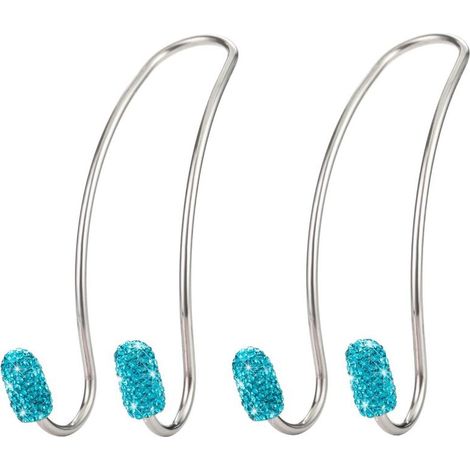 Crochets de voiture brillants, crochets de rangement pour siège et appuie-tête, robustes et durables, porte-bagages arrière, universels pour SUV et camions, paquet de 2 (bleu lac). (1/4)