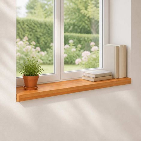 Appuis de fenêtre 2 pc Marron Clair 80x 25 x 2 cm (1/5)