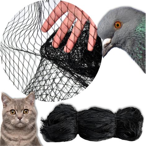 Rete per gatti da balcone anti-uccelli, resistente, intrecciata, 20 g, nera, 5x10 m