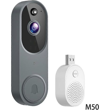 Sonnette vidéo IA, caméra de sécurité, interphone sans fil, surveillance Wi-Fi haute définition-AquaForge