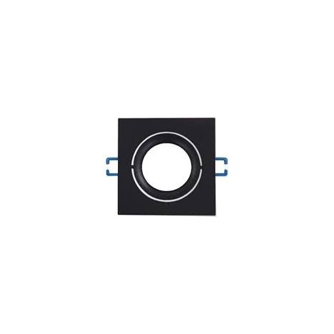 Portafaretto GU10 Quadrato Cornice Nero Satinato Incasso Cartongesso P20-GU10-N