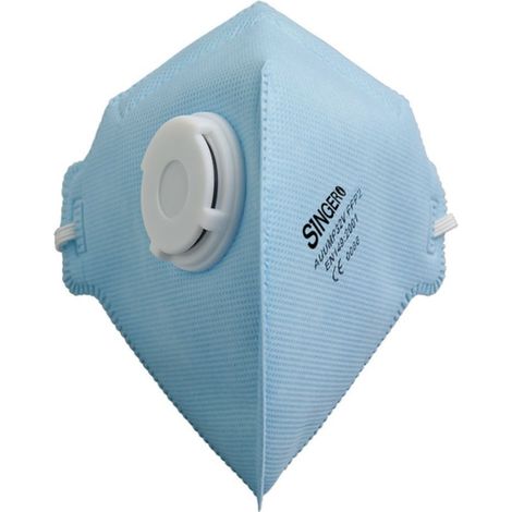 Mascherina pieghevole con valvola FFP2 Singer Safety – Confezione da 20 Blu Unico