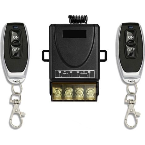 Commutateur de relais sans fil, 220V/230V/240V/40A Commutateur RF sans fil pour appareils ménagers, pompes, plafonniers et équipements (interrupteur à distance noir)