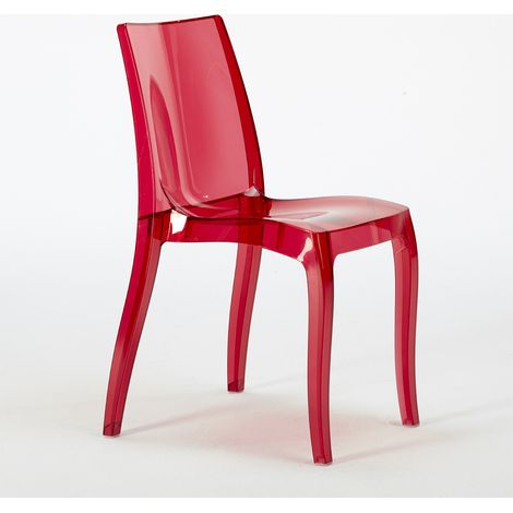 18 Sedie Cristal Light Grand Soleil trasparenti offerta stock per Bar - Trasparente Rosso (1/5)