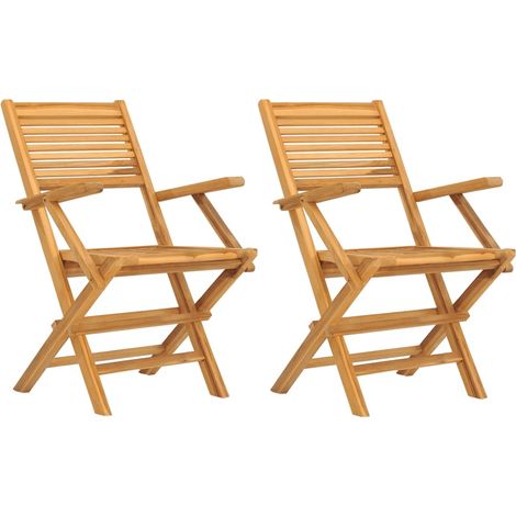 Chaises de jardin pliantes lot de 2 55x62x90cm bois massif teck vidaXL (1/7)