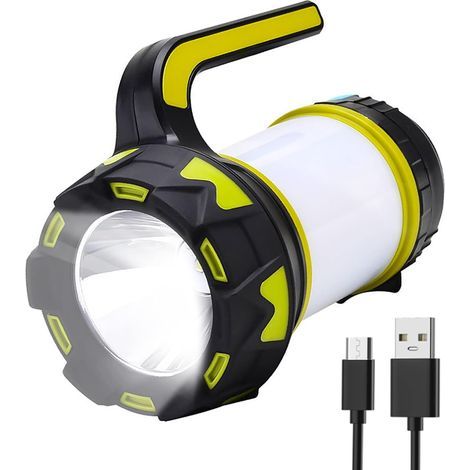 Multifunktionale, wiederaufladbare LED-Campinglaterne mit 6 Leuchtmodi, wasserabweisend, leichte Camping-Taschenlampe für Stromausfälle, Camping-Notfälle, Hurrikane, Wandern und Angeln. (1/5)