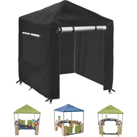 Kinderspielhaus-Plane für den Garten, wasserdichte 210D-Außenabdeckung, winddichte Schutzabdeckung, 142 x 142 x 153 cm, scharfe Ecken