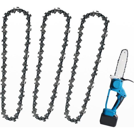 Chaîne tronçonneuse 6 pouces 3 pièces 0,043" jauge 1/4" LP pas 36 maillons pour mini tronçonneuse élagage bois de chauffage jardin DIY, compatible avec et MS170 (1/5)