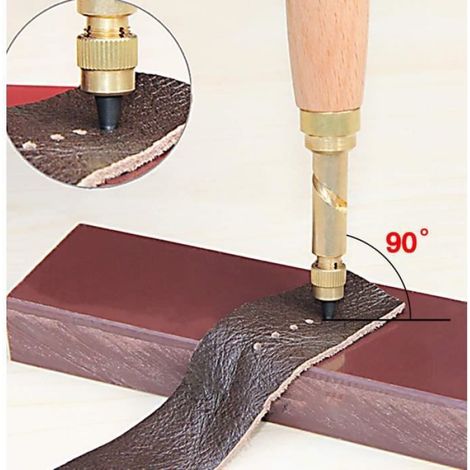 Perforatrice à vis - - Modèle 6 embouts - Taille 1,5-4 mm - Pour cuir et papier - Mixte (1/4)