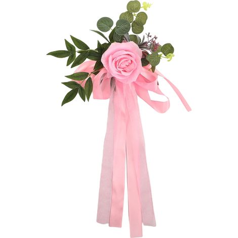 Ej.Life Hochzeit-Gang-Stuhldekorationen, Gang-Blumendekorationen für Hochzeitszeremonie-Blumen, Stuhl-Rücken-Blumen-Party-Feier-Zeremonie-Stuhl-Dekoration (2) (1/5)