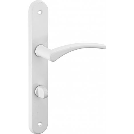 Thirard – Ensemble de poignées pour porte intérieure Hebe à condamnation – Carré 7mm – Entr'axes 195mm – Acier laqué blanc