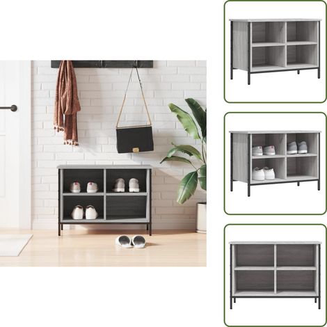 Almacenamiento de zapatos - vidaXL Zapatero madera de ingeniería gris Sonoma 69x35x50 cm - Mueble de madera