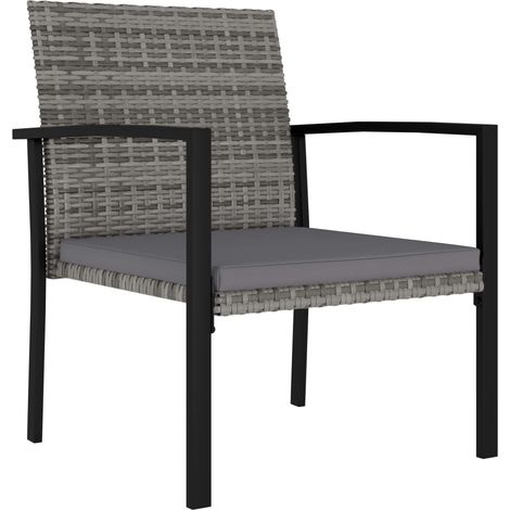 Maison Exclusive - Garten-Essstühle 2 Stk. Poly Rattan Grau