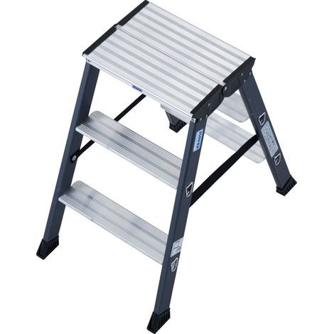 Krause Aluminium-Doppelleiter MONTO SePro 2,20 m Doppelstufenleiter (1/2)