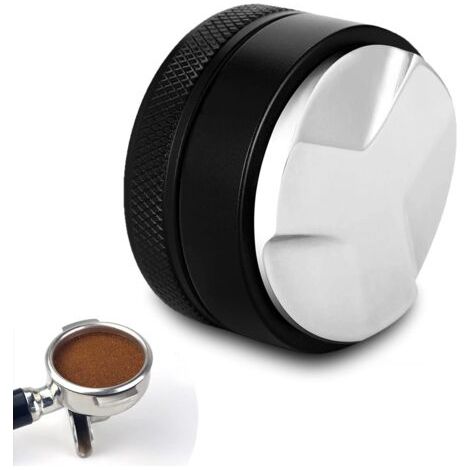 Distributeur de Café Espresso, 304 Stainless Steel Noir Presse Café 51 mm, Outil de Nivellement du Café Moulu (1/5)