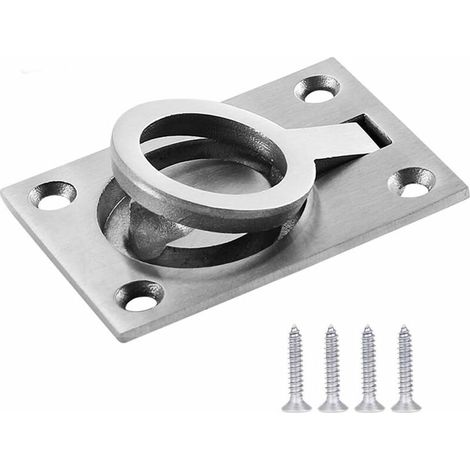 [JAMAIS UTILISÉ]Anneau De Traction Carré En Acier Inoxydable Marine Poignée De Traction d'Ascenseur La Poignée Acier Inoxydable Poignée De Trappe Bateau Avec Quatre Vis De Montage Pour Portes Et Planc