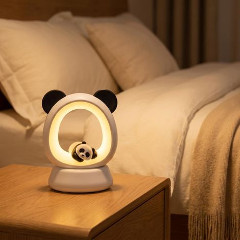 Veilleuse Panda Rechargeable, Lampe d’Ambiance Créative à 3 Niveaux de Lumière Douce pour Table de Chevet Chambre (1/5)