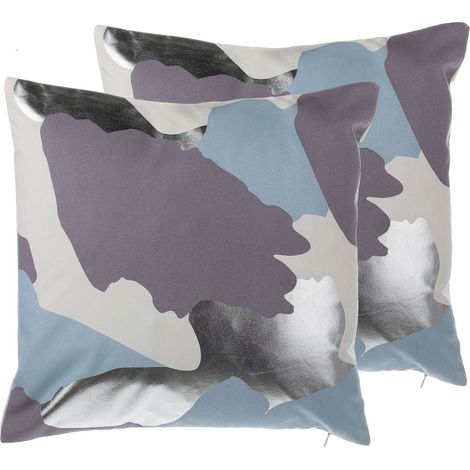 Dekokissen 2er Set IXIA Baumwolle 45 x 45 cm Violett Abstraktes Muster (1/5)