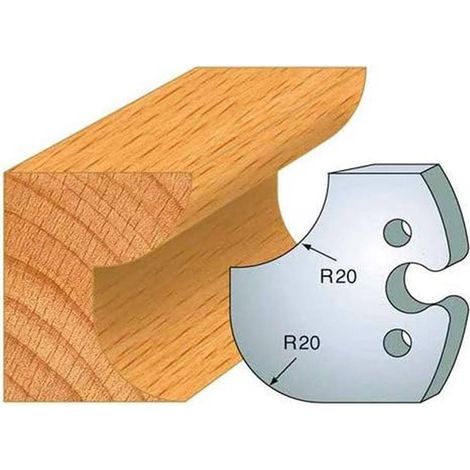 Jeu de 2 Fers Profilés Acier HT 50 x 5,5 mm - N°238 Congé et 1/4 de rond 20 mm - Outil de menuiserie - Diamwood
