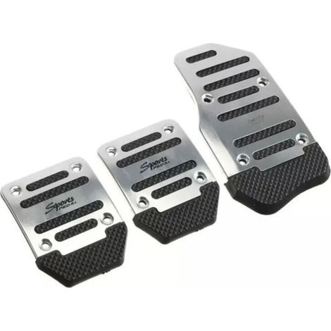 Pédalier antidérapant en alliage d'aluminium pour automobile, comprenant pédales de frein, d'accélérateur et d'embrayage, modification de pédalier, modèle universel en acier inoxydable. (1/5)