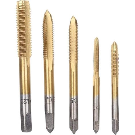 Juego de brocas para roscar en máquinas herramienta,Taladro/Macho/Avellanador,5 piezas,M3 M4 M5 M6 M8,Uso duradero y versátil (1/5)
