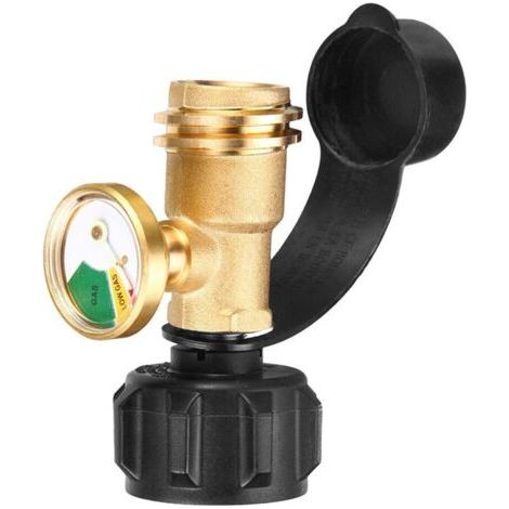 Adaptateur De RéServoir De Gaz, Indicateur De Niveau De Jauge De RéServoir De Propane DéTecteur De Fuite à Code Couleur Universel Pour Barbecue à Gaz à Cylindre RV Camper Heater QCC1 (1/5)