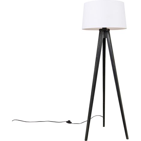 Dreibeinstativ schwarz mit Leinenschirm weiß 45 cm - Dreibeinstativ Classic (1/4)