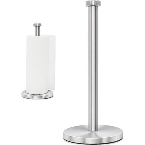 Porte Sopalin, Porte Essuie Tout pour la Cuisine et la Salle de Bains, Support Sopalin avec Ventouse Lestée, Porte Rouleau Essuie Tout pour Une Utilisation d\'une Seule Main (Argent) (1/5)
