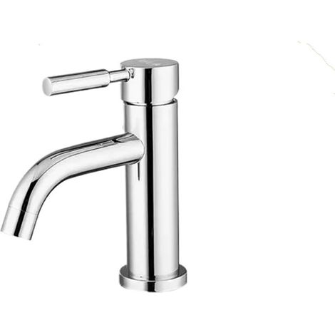 Mitigeur de lavabo inox noir eau chaude/froide pour lavabo (1/2)