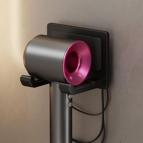 Porte Seche Cheveux, Support Sèche-Cheveux Mural Adhesif,Porte Seche Cheveux sans Percage pour Dyson, Accroche Rangement Seche Cheveux pour Salle de Bain (1/4)